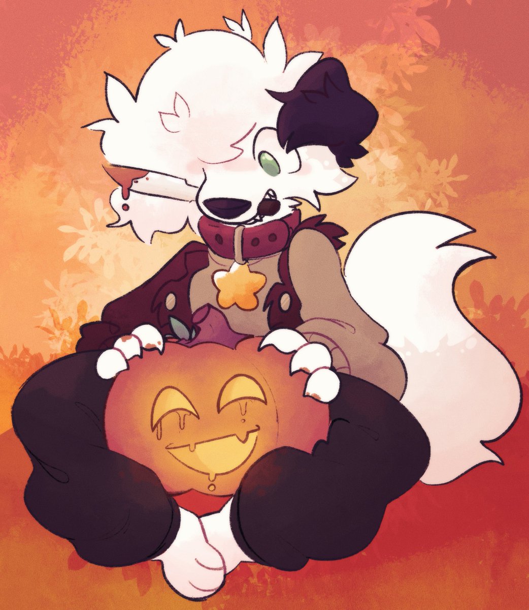 spookamber's tweet image. his pumpkin is a bit crooked… but thats fine