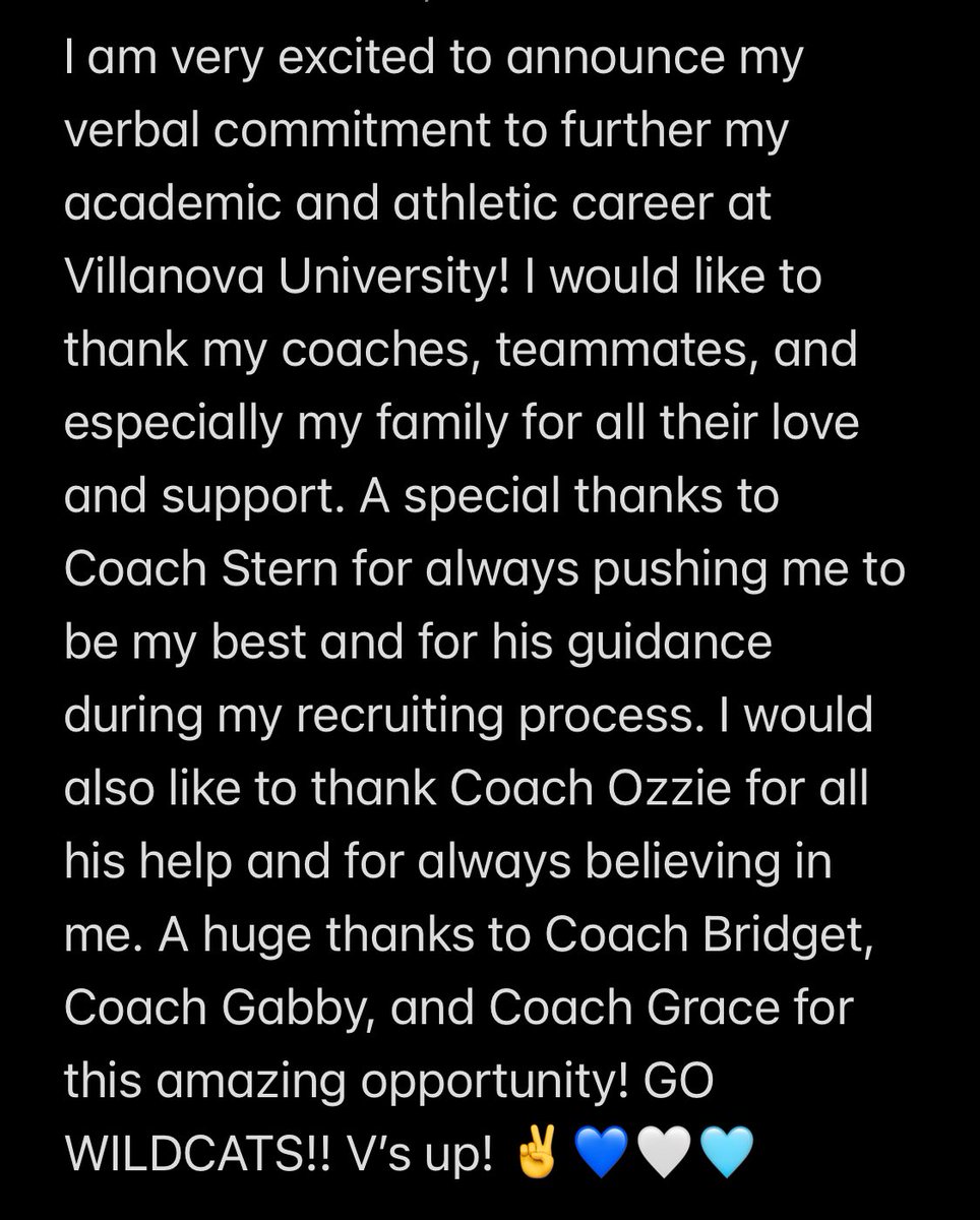 V’s UP!! ✌🏼💙🩵🤍#committed <a href="/VUSoftball/">Villanova Softball</a> <a href="/bridgetorchard/">Bridget Orchard</a> <a href="/GLuety/">Gabby Luety</a> <a href="/gracefagan31/">Grace Fagan</a> <a href="/NJPrideGold/">NJ Pride Softball</a>