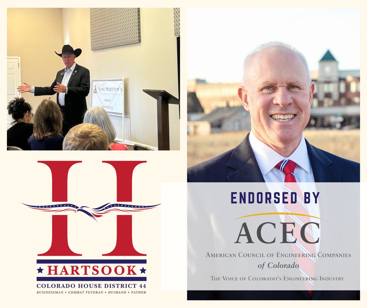 Thank you for the endorsement, American Council of Engineering Companies (ACEC) of Colorado ! #Hartsook4House