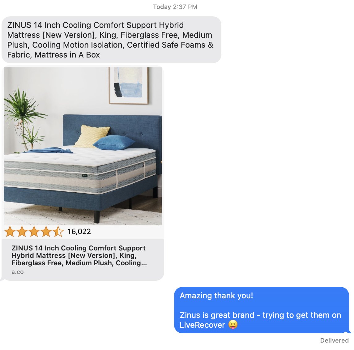 SteveLeq30's tweet photo. Will never be able to buy anything the same again... without plugging my baby @LiveRecover 😆 #DTCprobz
@zinusUSA you will be a part of the P2P 🌊 soon enough. In the meantime, I will enjoy your comfort in my new home! 😇 #SleepLikeAKing https://t.co/u0XUEiIxia