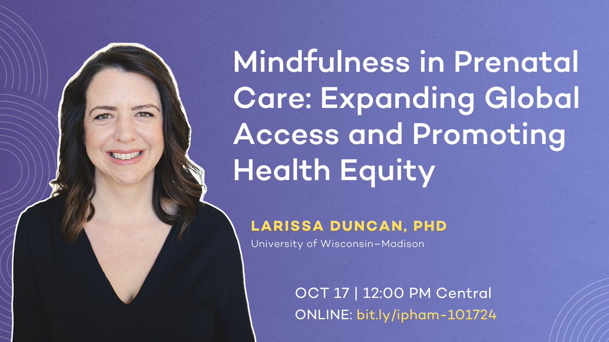 🔔This Thursday!🔔

Mindfulness in Prenatal Care: Expanding Global Access and Promoting Health Equity

🎙️ Larissa Duncan, PhD
🗓️10/17
⏰12:00PM CT
🖥️Online

Register here: northwestern.zoom.us/webinar/regist…