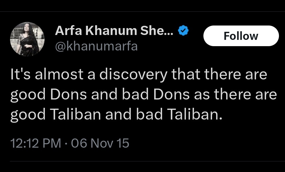 Alpakanya's tweet photo. @khanumarfa That's pretty rich coming from someone who believes in and supports 'Good Taliban'. Twadda kutta Tommy, sada kutta kutta! https://t.co/JUYgBGpqyg