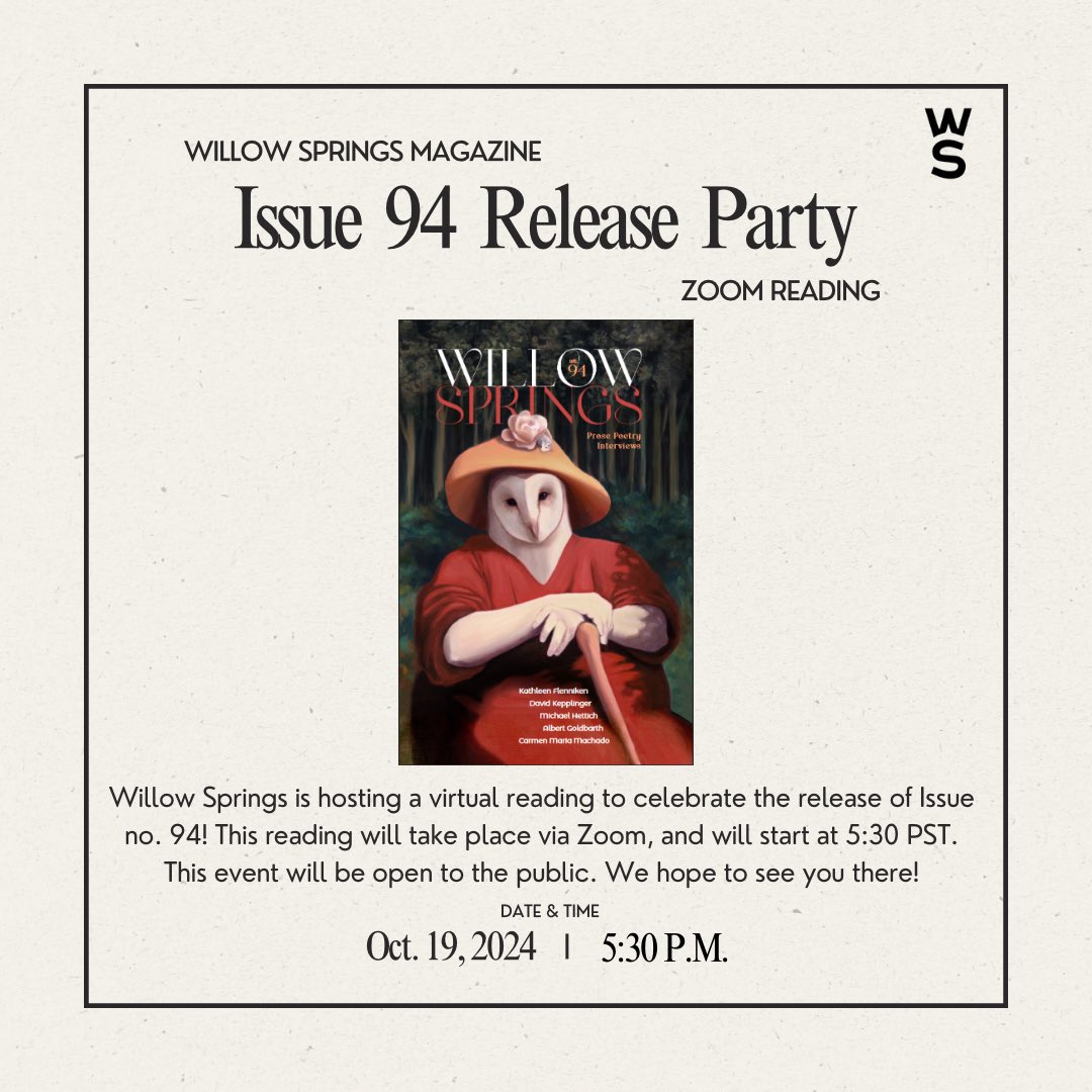 Willow Springs Magazine | SUBS OPEN (@willowsprings) on Twitter photo 