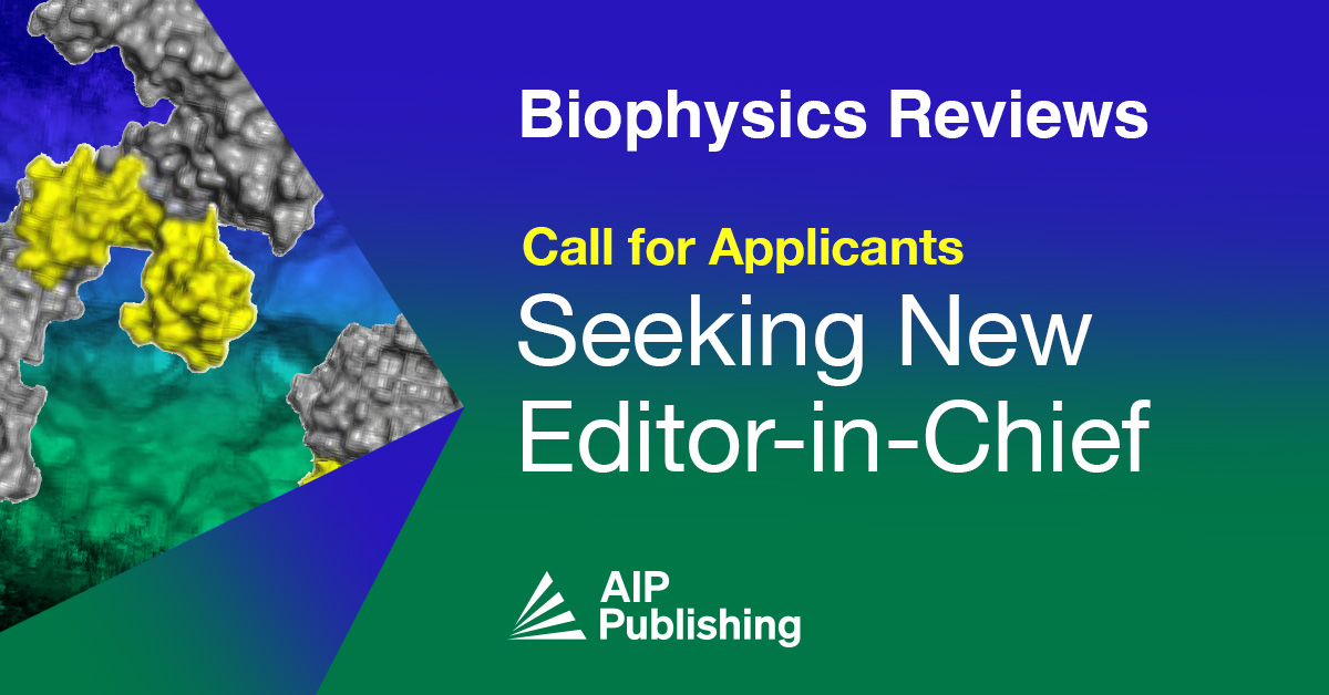 Biophysics Reviews (@biophysrev) on Twitter photo Hey @MicroTas2024!
We're searching for the next editor-in-chief for <a href="/BiophysRev/">Biophysics Reviews</a>! To learn more about this opportunity in #Biophysics, stop by <a href="/AIP_Publishing/">AIP Publishing</a> Booth 49.
Or apply π aippub.org/3Sz33zn Hey @MicroTas2024!
We're searching for the next editor-in-chief for <a href="/BiophysRev/">Biophysics Reviews</a>! To learn more about this opportunity in #Biophysics, stop by <a href="/AIP_Publishing/">AIP Publishing</a> Booth 49.
Or apply π aippub.org/3Sz33zn