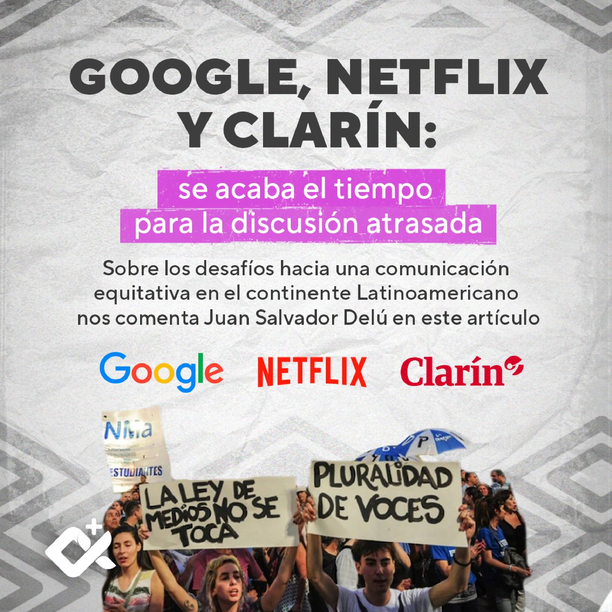 AlmaPlusTv| Google, Netflix y Clarín: se acaba el tiempo para la discusión atrasada

👩‍💻 La soberanía digital y la concentración mediática resultan desafíos críticos para América Latina en la actualidad. Que las plataformas digitales operen sin un control significativo,