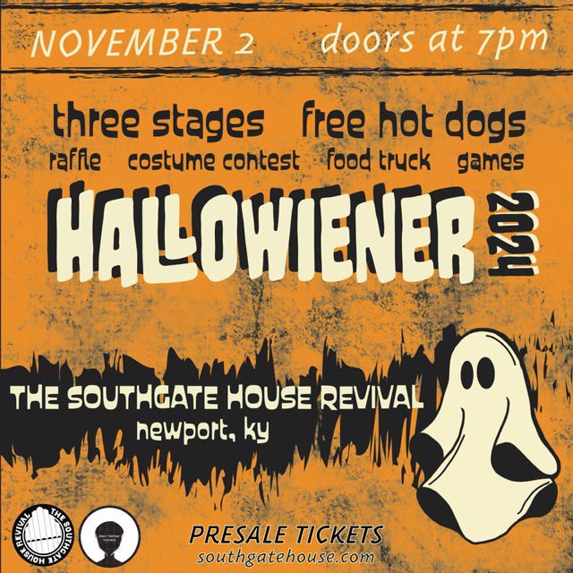 yeartwins's tweet photo. We’re playing Hallowiener!

Nov. 2nd Newport, KY @SGHRevival we will be performing on the Sanctuary stage. Free hot dogs, costume contests, THREE STAGES worth of music, and much much more. GET TO THE PARTY!

📸 @EmoEthie 
🎨 @ marigrace.jpg on insta https://t.co/qSB389PHyg