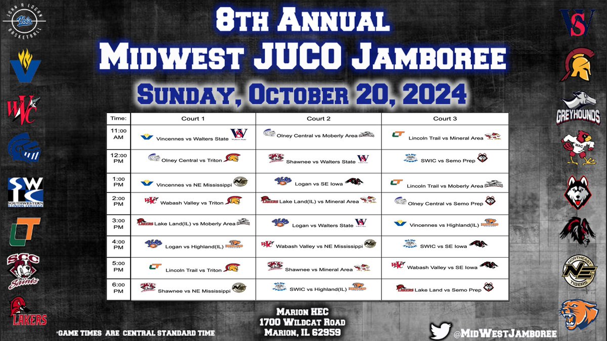 MidWestJamboree's tweet image. 🚨 SCHEDULE IS SET 🚨
Sunday October 20 2024!
The 8th annual Midwest JUCO Jamboree field is LOADED with BIG TIME MATCHUPS!
*Times are Central Standard Time