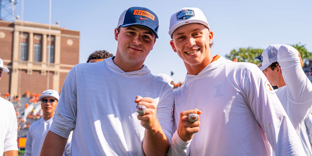 Illinois Baseball (@illinibaseball) on Twitter photo Ring szn 💍
The 2024 <a href="/B1Gbaseball/">Big Ten Baseball</a> champs were honored at Memorial Stadium on Saturday!
#Illini | #HTTO Ring szn 💍
The 2024 <a href="/B1Gbaseball/">Big Ten Baseball</a> champs were honored at Memorial Stadium on Saturday!
#Illini | #HTTO