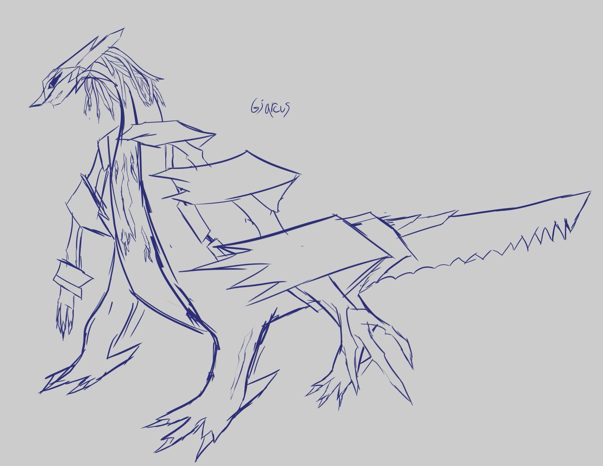 shin_jyusan's tweet image. -Giarcus- 
A beast that lurks in the shadows of industrial areas, devouring metal and machinery to add to its own body. Numerous holes periodically open on its body, allowing it to command a species of worms that live within it to drag its food over to it to eat.
#REVOLUTIONCORE