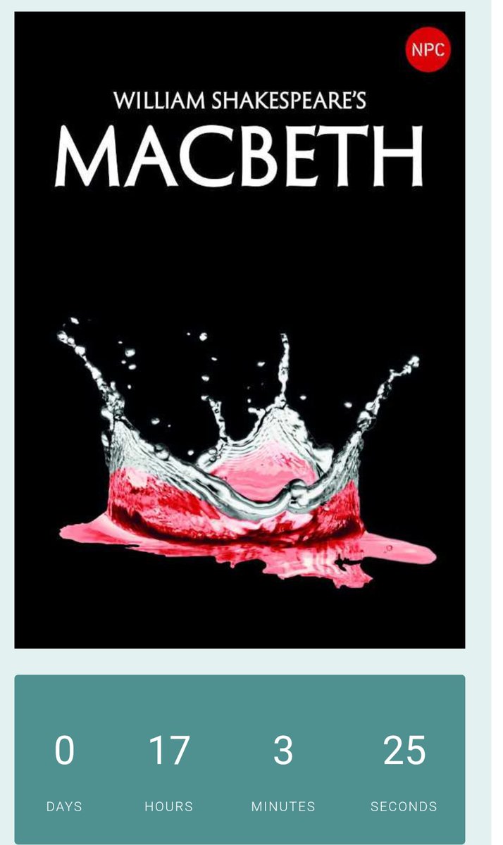 Not long to go!

We're at the <a href="/TivoliWimborne/">TIVOLI THEATRE</a> tomorrow for two more Macbeth shows - tickets here: tivoliwimborne.co.uk/events/nationa…