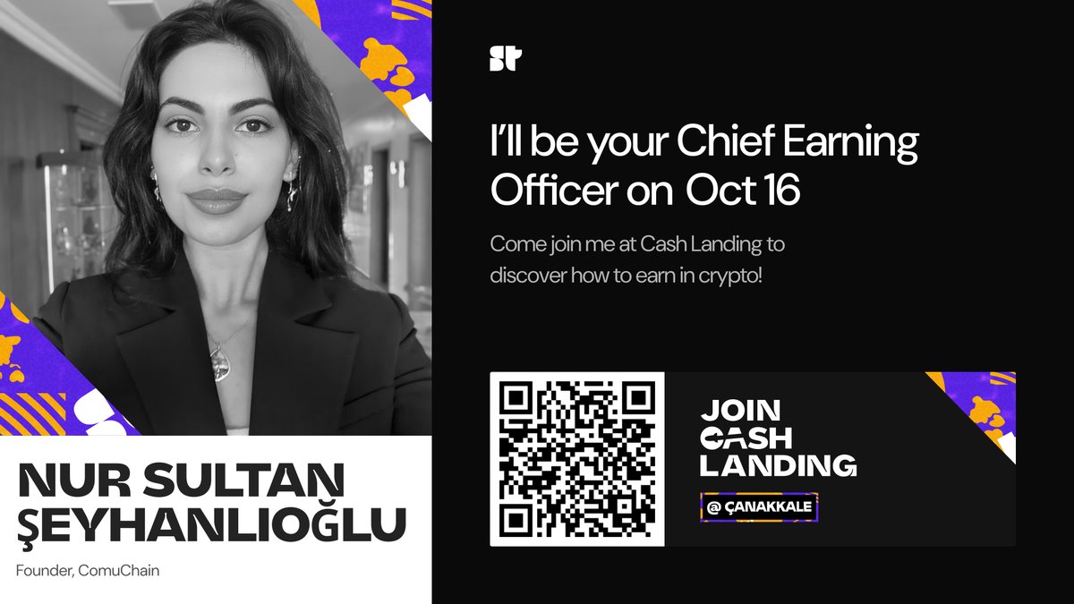 16 Ekim’de @superteamTR'nin desteğiyle @comuchain olarak düzenlediğimiz Cash Landing etkinliğindeyiz! 🎉 Sadece birkaç yerimiz kaldı ✨✨ app.getriver.io/events/cash-la…