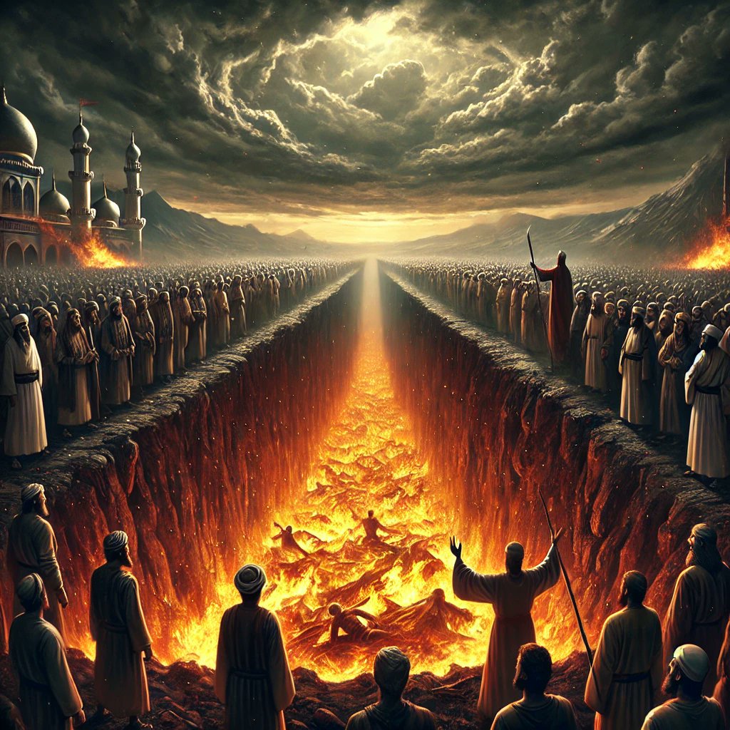 قصة أصحاب الأخدود: الإيمان في وجه النار! 🔥📜
قصة تاريخية عظيمة تجسد معنى الإيمان والصبر في مواجهة القسوة والظلم.

في يوم من الأيام، وفي زمن طغيان واستبداد، وُجد قومٌ مؤمنون أبَوا أن يتخلوا عن إيمانهم بالله الواحد أمام ملك جائر. 💔
👇 دعونا نغوص في تفاصيل هذه القصة الملحمية: