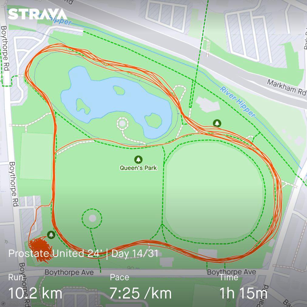 robbo_leo's tweet photo. Day 14/31 ⁦@prostateunited⁩ 

5-aside + top-up run 

Didn’t learn from last week 😂

Legs = ☠️

https://t.co/XX9bkRyXlc https://t.co/jOY93usj50