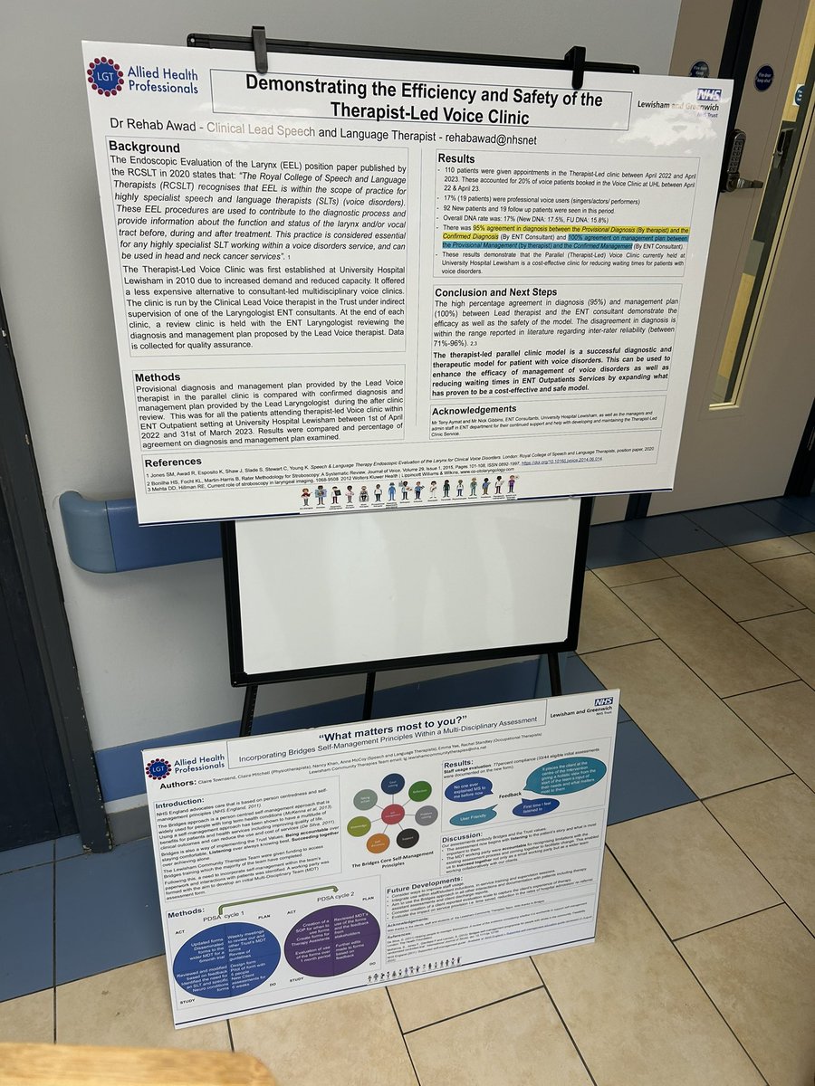 LGTSALT's tweet image. For our AHP day, we got a chance to review a great selection of academic posters that were presented at our recent ‘LGT AHPs Inspire Day 2024’. These were on display today at QEH and included SLT contributions from our HEN, community and Voice SLTs! ✨