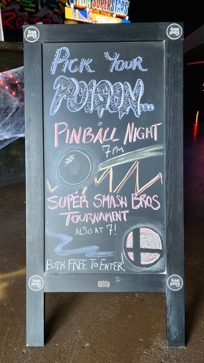 Freaks Tournaments (@freakstx) on Twitter photo Not only is <a href="/FreePlayArcade/">Free Play Arcade</a> Dallas hosting our weekly Smash tournament, but it's also hosting a pinball monthly!
Come out tonight at 7pm to hit those techs or those bumpers
Free to enter brackets!
You can sign up at the venue or below using this link:
start.gg/tournament/fre… Not only is <a href="/FreePlayArcade/">Free Play Arcade</a> Dallas hosting our weekly Smash tournament, but it's also hosting a pinball monthly!
Come out tonight at 7pm to hit those techs or those bumpers
Free to enter brackets!
You can sign up at the venue or below using this link:
start.gg/tournament/fre…