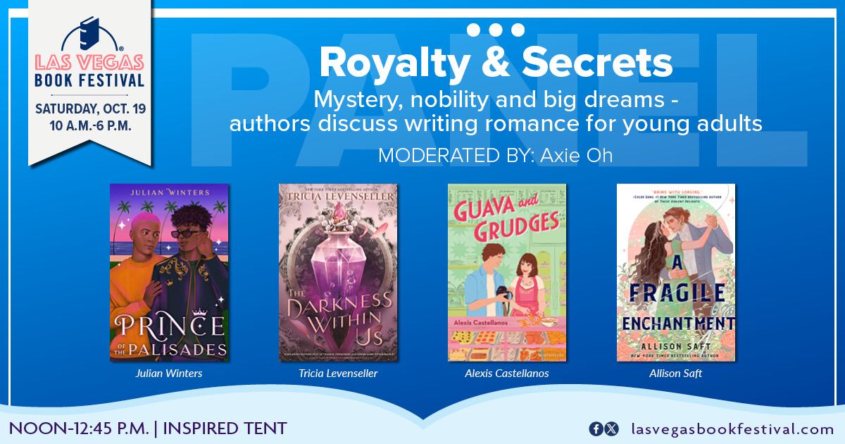 Las Vegas Book Fest (@vegasbookfest) on Twitter photo We know #VegasBookFest attendees love a good romance panel, so this year we're giving you one with <a href="/julianw_writes/">Julian Winters is Kind of Here</a> <a href="/TriciaLevensell/">Tricia Levenseller (she/her)</a> Alexis Castellanos, Allison Saft & <a href="/axieoh/">Axie Oh</a> ❣️ We know #VegasBookFest attendees love a good romance panel, so this year we're giving you one with <a href="/julianw_writes/">Julian Winters is Kind of Here</a> <a href="/TriciaLevensell/">Tricia Levenseller (she/her)</a> Alexis Castellanos, Allison Saft & <a href="/axieoh/">Axie Oh</a> ❣️