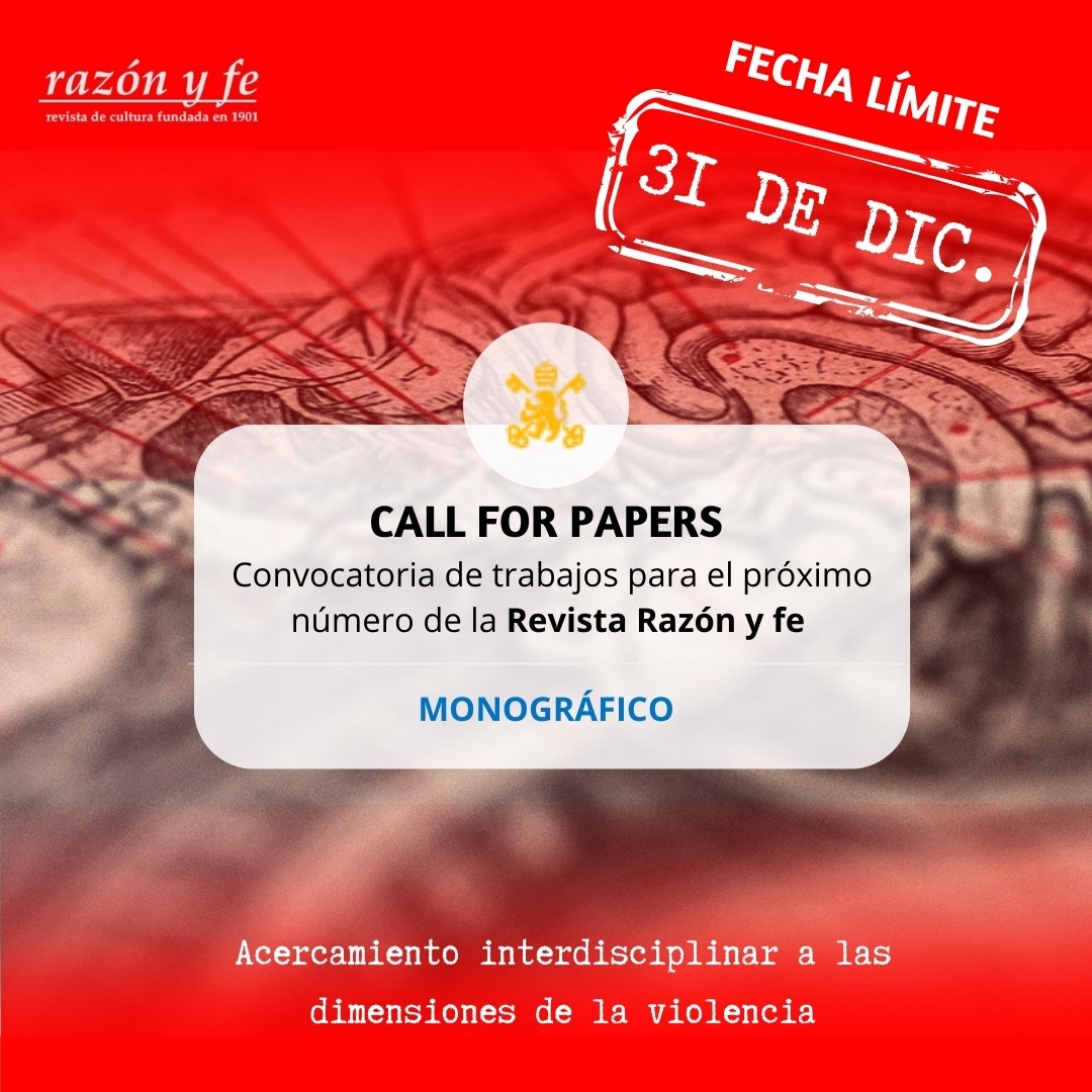 Publicaciones Universidad Pontificia Comillas (@editcomillas) on Twitter photo 🚨 #CallforPapers
Para el siguiente número de la Revista <a href="/RazonFe/">Razón y Fe</a>
🖋📅 Fecha límite de entrega: ANTES DEL 31 DE DICIEMBRE 2024
🔗Más detalles en: i.mtr.cool/zxqcywyecw 🚨 #CallforPapers
Para el siguiente número de la Revista <a href="/RazonFe/">Razón y Fe</a>
🖋📅 Fecha límite de entrega: ANTES DEL 31 DE DICIEMBRE 2024
🔗Más detalles en: i.mtr.cool/zxqcywyecw