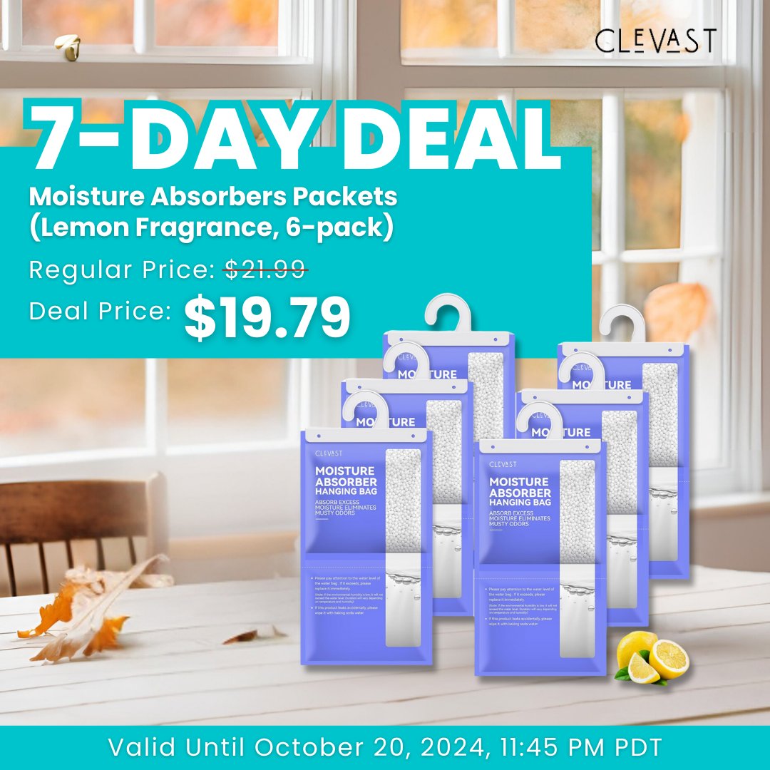 ClevastOfficial's tweet image. Fall into Savings! The perfect time for a cozy, fresh home is here! 😍 Get up to 28% OFF on selected Clevast products during our exclusive 7-day deal.

👉 Shop now: pro.clevast.com
📅 Offer ends on Oct 20, 2024, at 11:45 PM PDT!

#Clevast #fallessentials #homeessentials