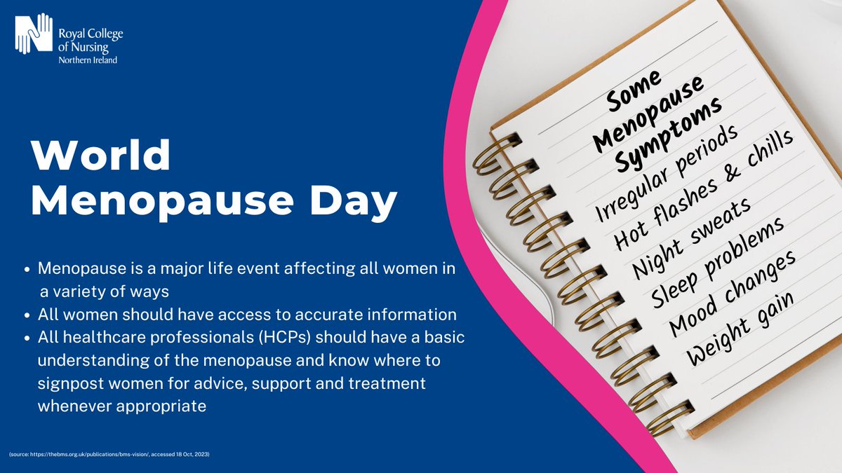 RCNNILibraries (@rcnnilibraries) on Twitter photo Today is #WorldMenopauseDay raising awareness about #menopause & the options availble for supporting health & wellbeing.
Check out <a href="/theRCN/">The RCN</a> Learn resources for members here: rcnlearn.rcn.org.uk/Search/Menopau…
<a href="/RCN_NI_NRN/">RCN NI Newly Registered Nurses Network</a> <a href="/RCNNI_Students/">RCN NI Student Ambassadors</a> <a href="/QUBNSOC/">QUB Nursing Society</a> @OU_HWSC <a href="/OUBelfast/">The OU in Northern Ireland</a> <a href="/uu_nursociety/">UU Nursing Society</a> Today is #WorldMenopauseDay raising awareness about #menopause & the options availble for supporting health & wellbeing.
Check out <a href="/theRCN/">The RCN</a> Learn resources for members here: rcnlearn.rcn.org.uk/Search/Menopau…
<a href="/RCN_NI_NRN/">RCN NI Newly Registered Nurses Network</a> <a href="/RCNNI_Students/">RCN NI Student Ambassadors</a> <a href="/QUBNSOC/">QUB Nursing Society</a> @OU_HWSC <a href="/OUBelfast/">The OU in Northern Ireland</a> <a href="/uu_nursociety/">UU Nursing Society</a>