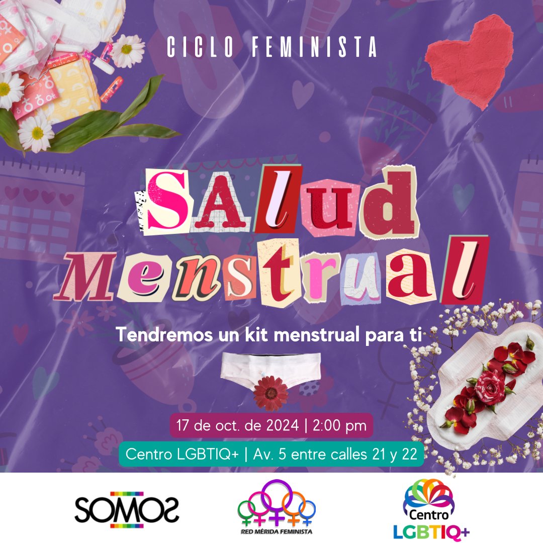 Un lugar seguro para hablar sobre salud menstrual. Acompáñanos a este ciclo feminista en donde hablaremos sobre nuestro cuerpo y nuestra relación con la menstruación, tendremos kits de higiene menstrual para ti❣️

✨La cita es: 
17 de octubre 

📍En el <a href="/CentroLgbtiq/">CentroLGBTIQ</a>

🕜2:00 p.m