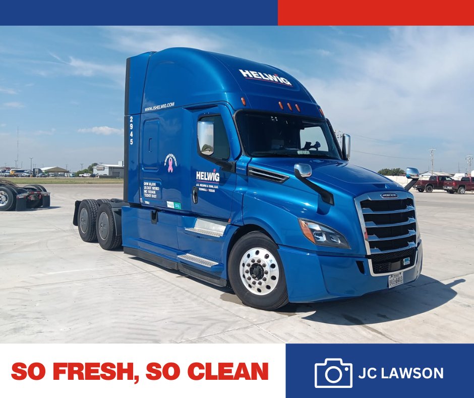Now that’s one slick rig! 🚛💧 JC Lawson’s Helwig truck is looking fresh and road-ready after a serious wash. Thanks for the photo, JC! Drivers, send us your truck pics to get featured on our socials! 

#Helwig #TruckLife #FreshlyCleaned