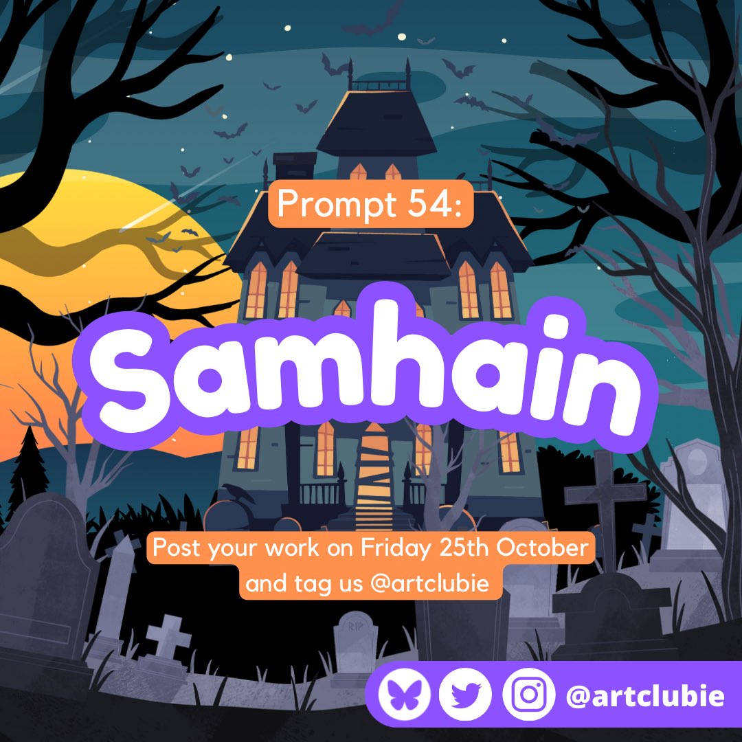 Back after an ear infection with 🎃 Samhain 🎃 our yearly tradition to get drawing and get spooky for Friday 25th October and remember to tag us so we can find and share your work!
