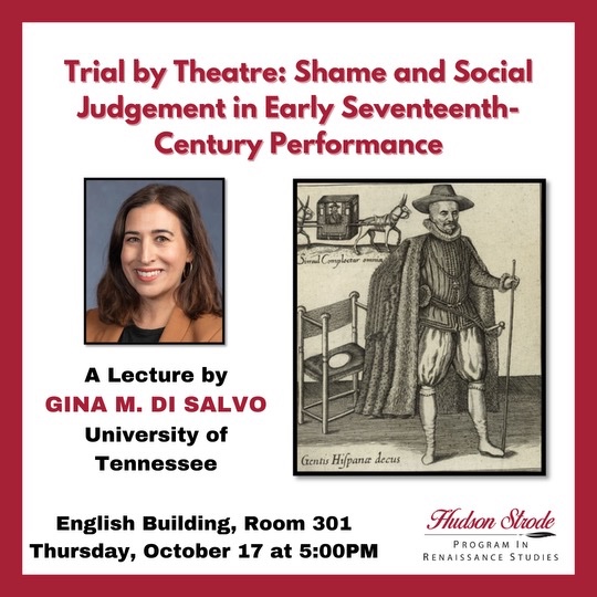 Strode Program (@hudstrode) on Twitter photo Join us this Thursday evening as Gina M. Di Salvo explores how the dramaturgy of the morality play innovated performances of social shame in the early seventeenth century! Join us this Thursday evening as Gina M. Di Salvo explores how the dramaturgy of the morality play innovated performances of social shame in the early seventeenth century!