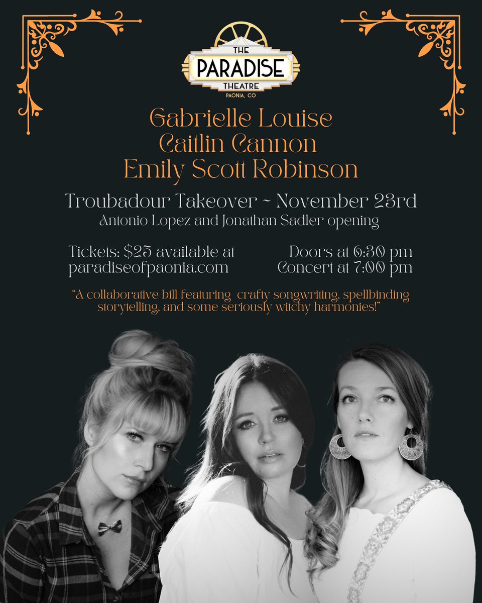 Siren songs! Tickets on sale NOW!
#onlyattheparadise

simpletix.com/e/troubadour-t…