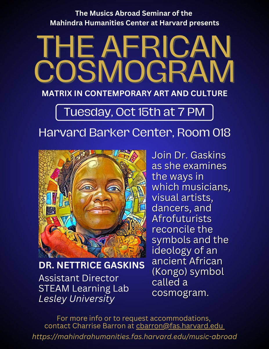Happy Monday! Tomorrow I will be talking about the Kongo cosmogram, music, visual art, and dance at Harvard. :)