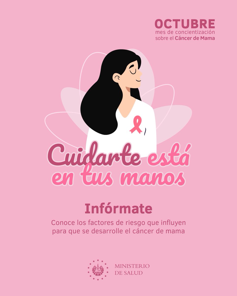 🤔💭 ¿Conoces los factores de riesgo del cáncer de mama?

☝️La edad, un estilo de vida sedentario y comenzar la menstruación a una edad temprana o tener la menopausia tardía pueden incrementar el riesgo.

Infórmate, cuidarte está en tus manos.