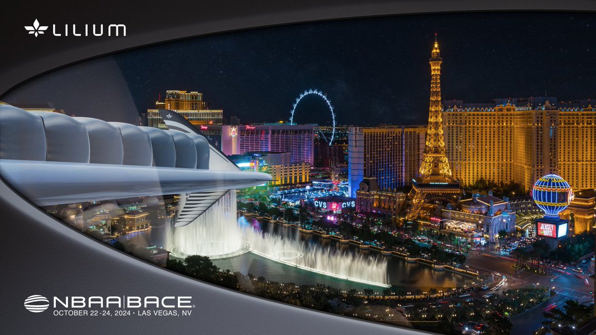 🔜Destination: Las Vegas💫We're getting ready for the 2024 NBAA Business Aviation Convention &amp; Exhibition! Visit us at Stand #300 and experience the future of #regional #air #mobility with our revolutionary #Lilium #jet
shorturl.at/DuI4y 
#eVTOL #NBAABACE $LILM #LasVegas