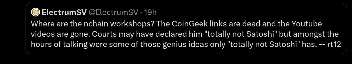 hascendp6's tweet photo. Nchain getting Wrightwashed. Court-proven liars and frauds under investigation for  perjury, perverting  the course of justice and all the rest of it are reputational poison and bad for business. Wen Stefan Matthews?  #Nchain #COPA #Faketoshi #BSV https://t.co/TP0VxDiYsC