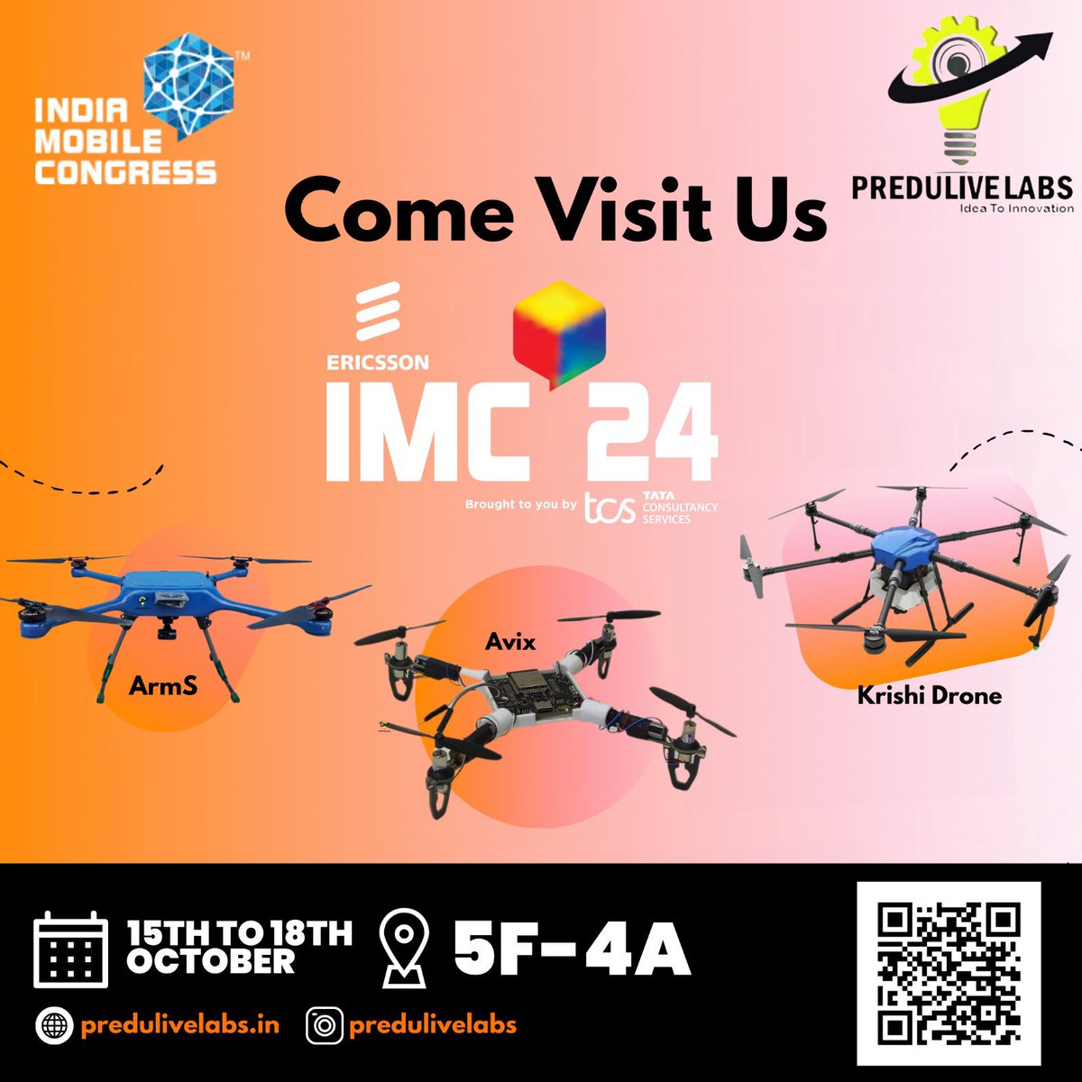 Excited to launch #Avix 1.0, India’s most affordable DIY drone and showcase our AI-driven innovations at <a href="/exploreIMC/">India Mobile Congress</a> !

✨ Inauguration by our Hon'ble PM Shri <a href="/narendramodi/">Narendra Modi</a> ji.
📍 Stall 5F-4A, Pragati Maidan
📅 Oct 15-18, 2024

#IMCAspire2024 #AIEnabled #MakeInIndia
