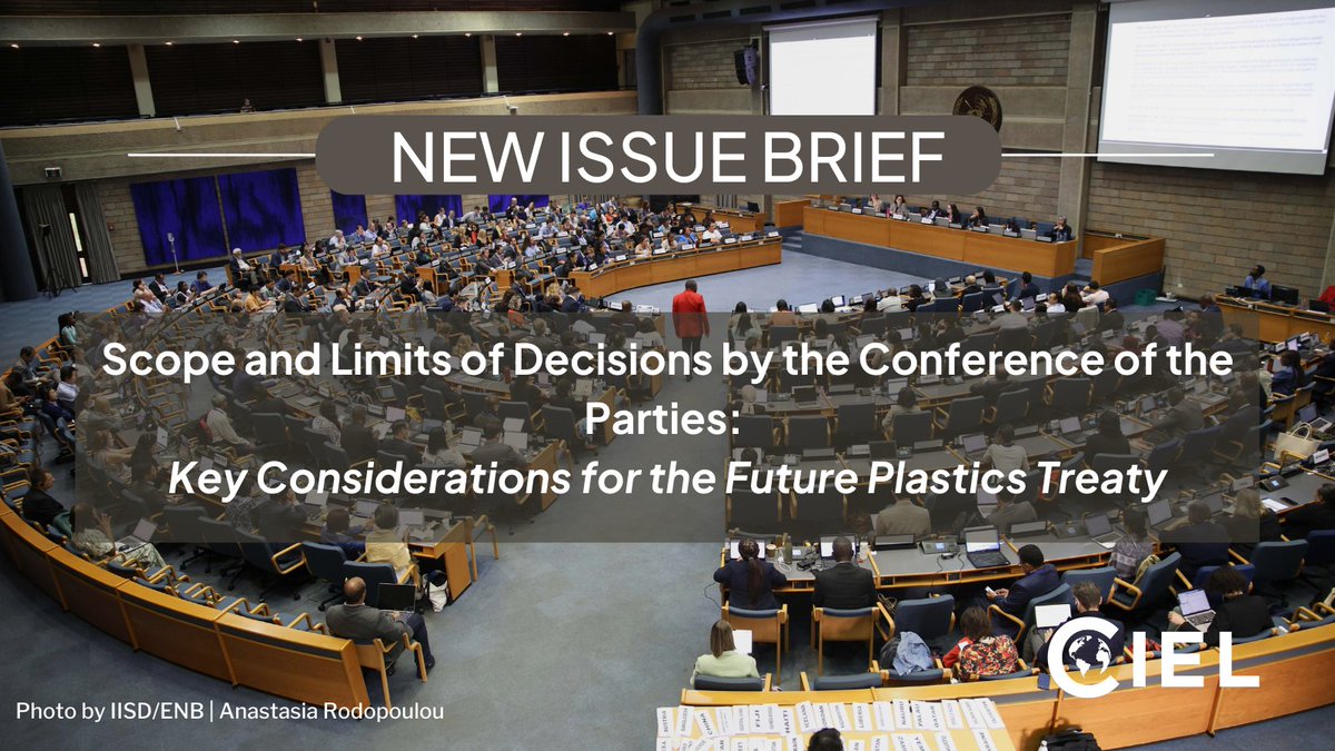 ciel_tweets's tweet photo. NEW: Ahead of the upcoming #PlasticsTreaty negotiations, learn what the future Conference of the Parties (COP) can do versus what can happen through treaty amendments or an annex.

Our new issue brief unpacks the scope and limits of COP decisions.

READ: https://t.co/oRhbt0dQP8 https://t.co/Va3ujfjqpi