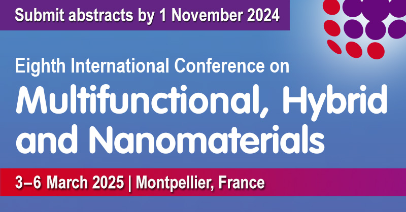 Present your research at #HybridMaterials2025. Abstracts invited by 1 Nov on: #biohybrids, #biomaterials and biological materials; functional #hybridnanomaterials, #nanocomposites, Functional #porousmaterials, energy and sustainability. Full details at bit.ly/HYMA2025