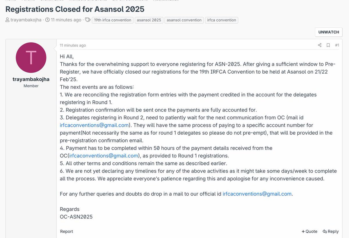 20th IRFCA Convention, KSR 2026 tweet media