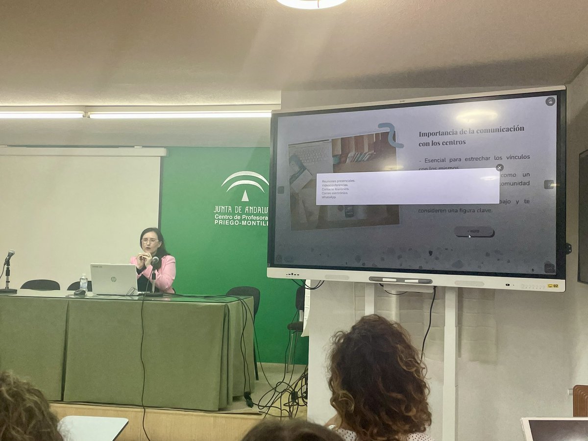 Beatriz Martínez, asesora del <a href="/cepcordoba/">CEP Córdoba</a> comparte buenas prácticas en el trabajo de las asesorías con sus centros de referencia <a href="/DG_IFP/">DG de Innovación y Formación del Profesorado</a> <a href="/EducaAnd/">Consejería Desarrollo Educativo y FP</a>