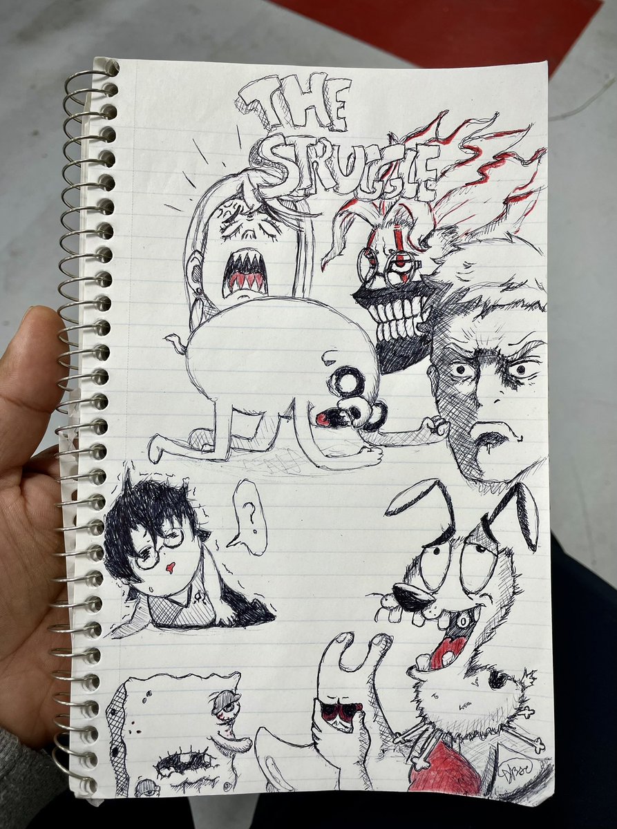 Heroic_Artist's tweet photo. I’ve been doing a couple of doodles a day on what I call “The Struggle Page”. The page is just me drawing characters that fit my emotion for the day 🤣. I had to add in my two new favorite MCs from #Dandadan . How’s everyone feeling today 👾?
#ArtistOnTwitter #drawing https://t.co/t5aXpIEY6w