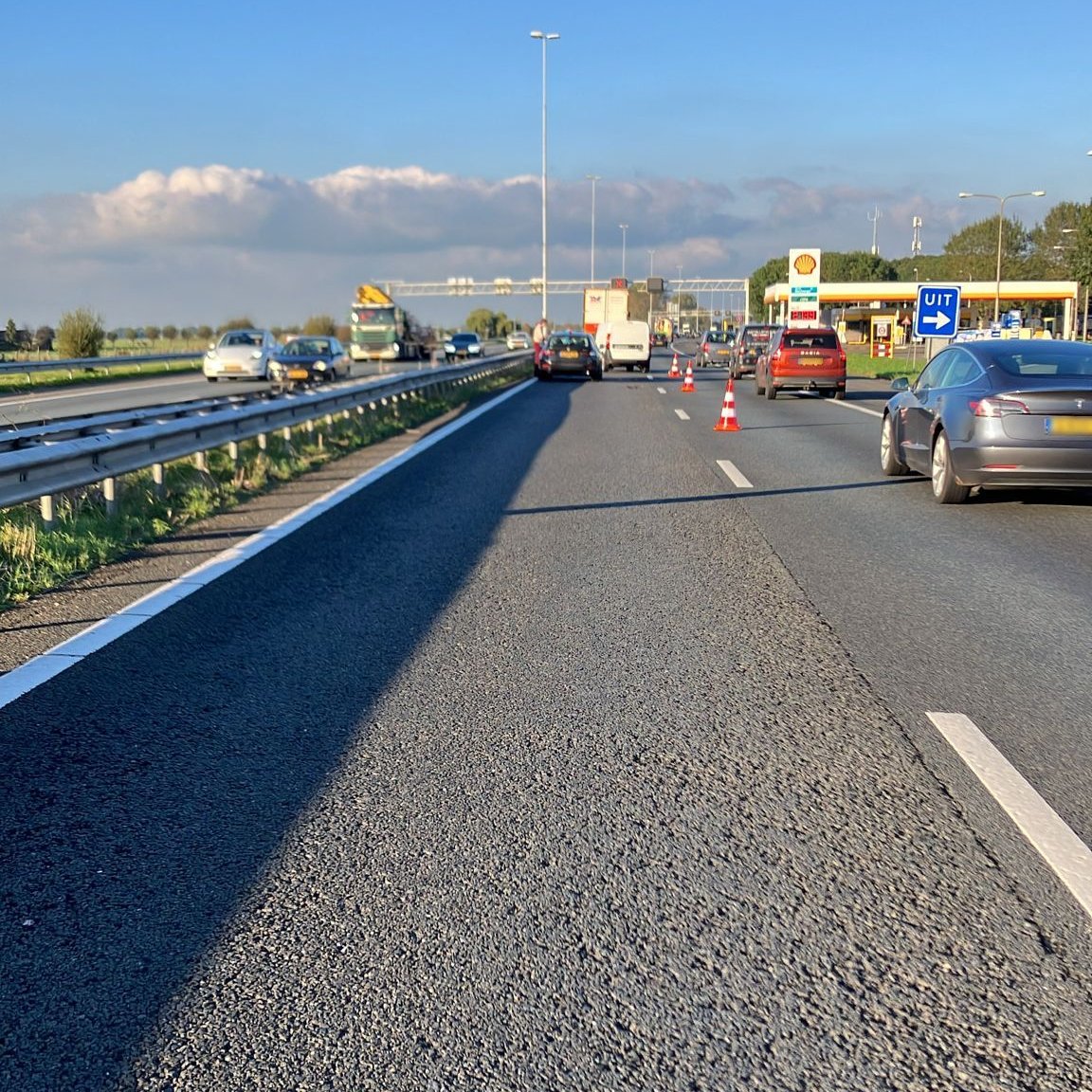 Ongeval op de A27 bij Noordeloos