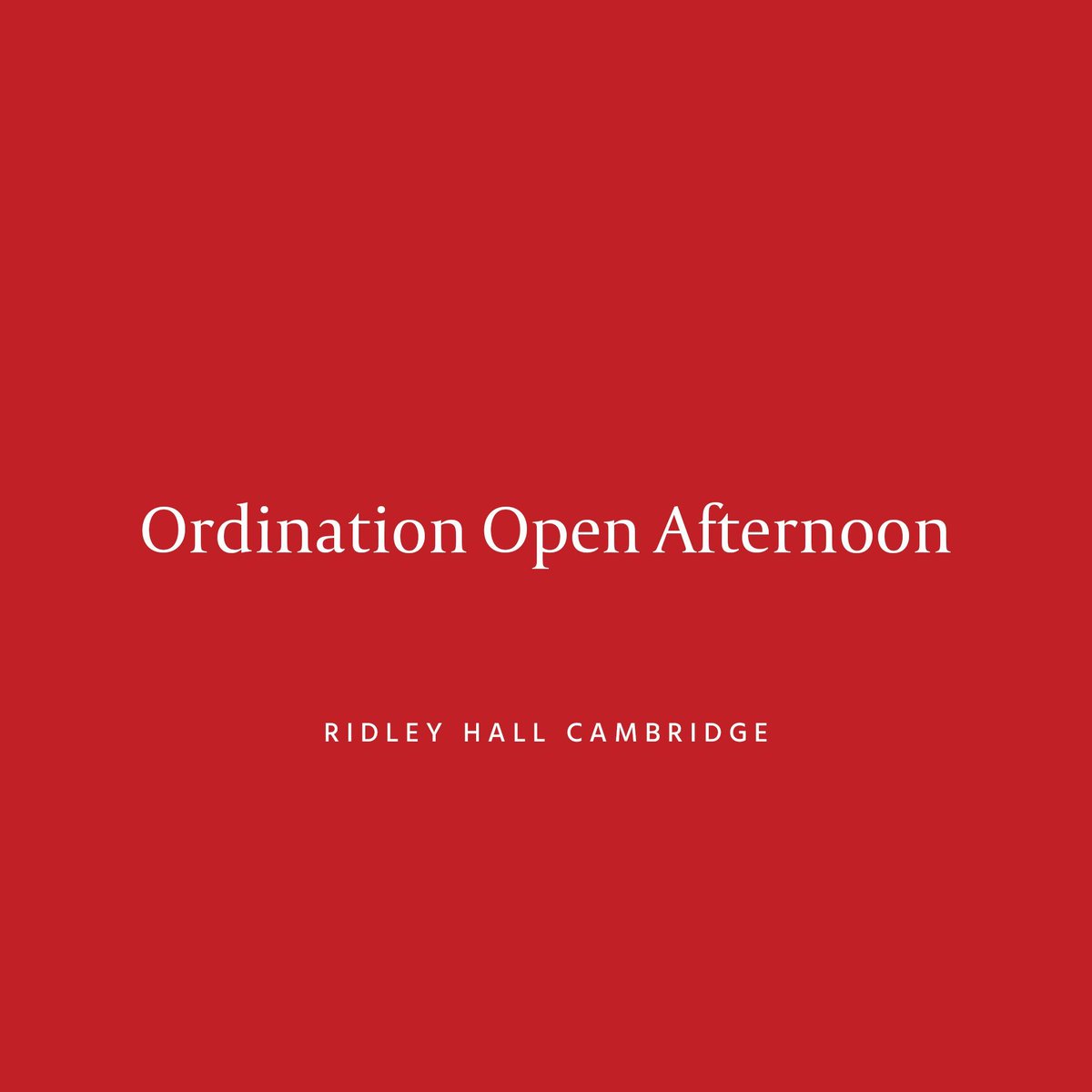 28th NOV 
Looking for the right place to support your journey into priesthood in the Church of England?
Visit Ridley Hall and have a conversation about studying with us.
BOOK YOUR PLACE NOW! 
buff.ly/3BJMg8e