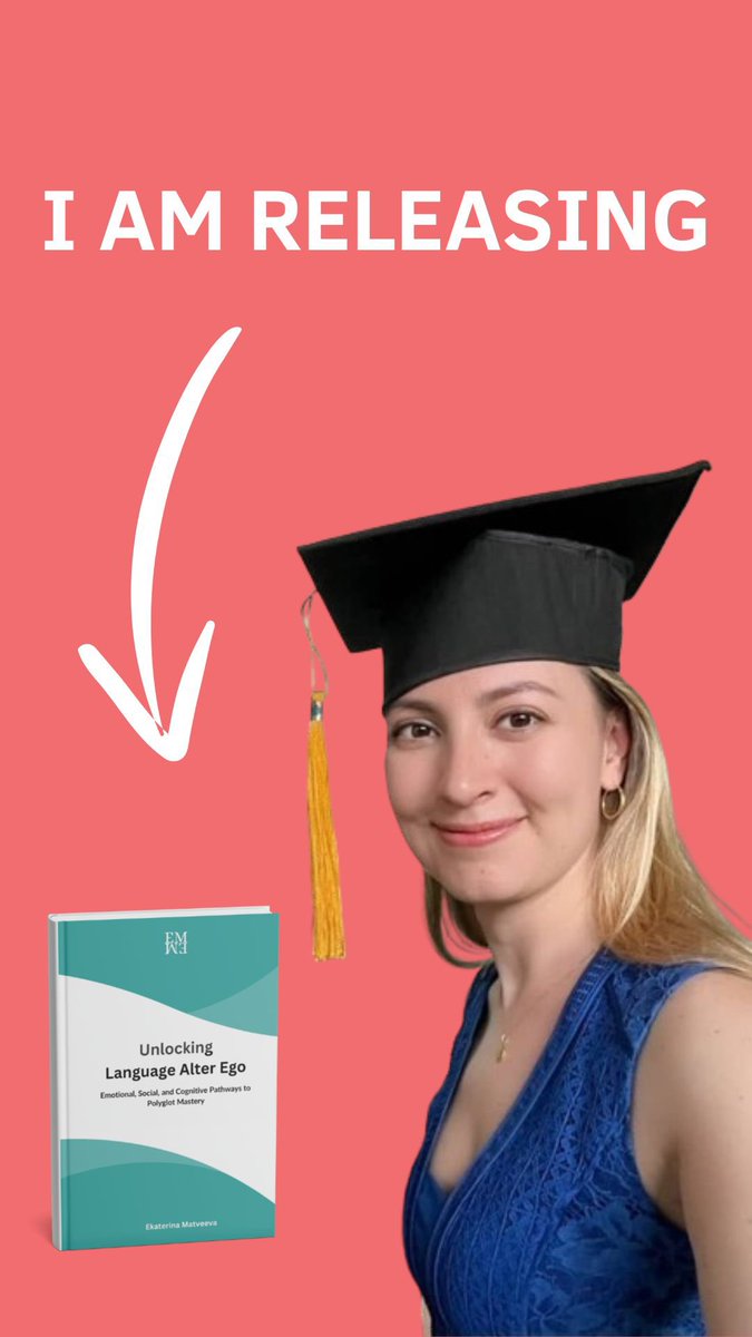 matvekav's tweet image. 📢 First Book Release! 🎉
I’m thrilled to announce the launch of my book in English: Unlocking Language Alter Ego: Emotional, Social, and Cognitive Pathways to Polyglot Mastery!
#languagelearning #bookrelease #polyglottips #learningtips #multilingualism