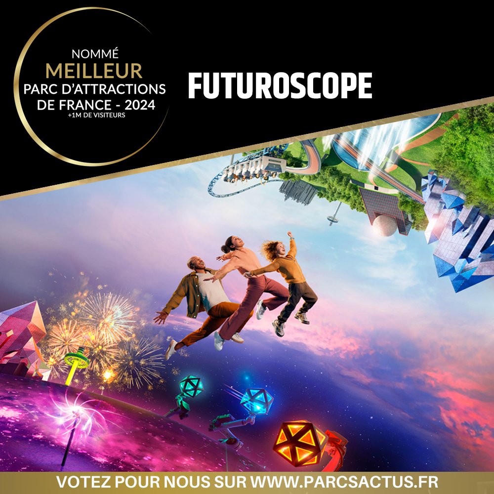 futuroscope's tweet image. Nous sommes nommés plusieurs fois pour la 3e édition des &quot;Parcs Fans Awards&quot; organisés par Parcs Actus ! Meilleur parc aquatique, Éclipse, Station Cosmos, Space Loop, Meilleur parc d&apos;attractions…
Votez pour nous ! 👉parcsactus.fr/awards