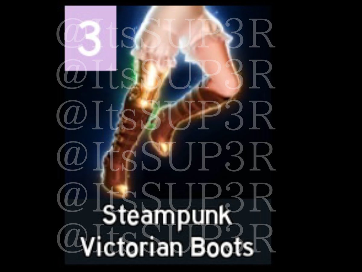 ⚙️ Steampunk Victorian Boots giveaway ⚙️
(2 Winners)

🤍 Follow me
🤍 Retweet
🤍 Reply with proofs when done! 🦇
————————————————————
🔧 Extra: Follow me on Roblox (SV_3R)

Ends: October 19th (Or when enough entries)

#royalehigh #royalehighgiveaway #giveaway