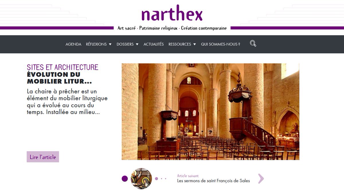 Pour ses 15 ans, Narthex.fr s’offre un coup de jeune, tout en restant fidèle à sa ligne directrice : demeurer un espace de rencontre et de dialogue entre l’Eglise et le monde des arts. Le « nouveau » Narthex.fr est en ligne depuis ce soir. Découvrez-le !