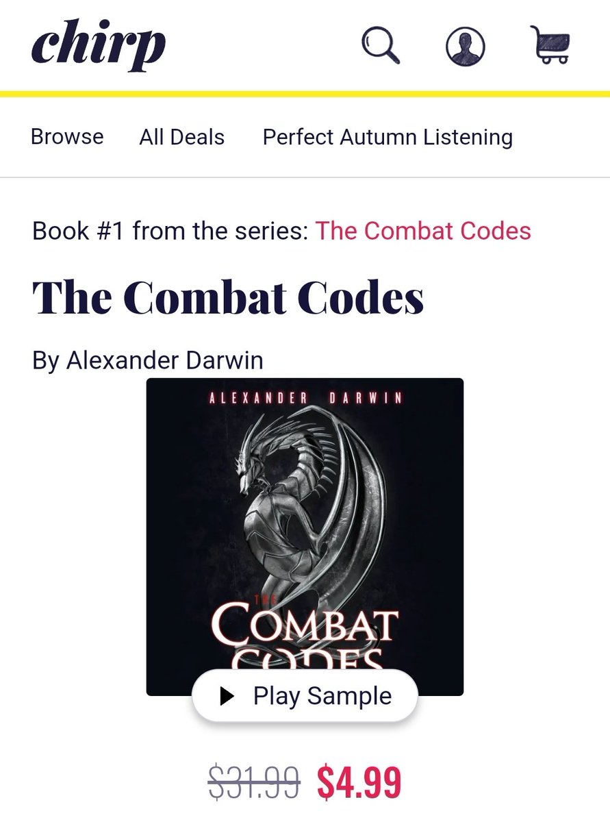 The Combat Codes audiobook is on sale for $4.99 on <a href="/ChirpBooks/">Chirp</a> right now! Donald Chang does a fantastic job narrating 👊

chirpbooks.com/audiobooks/the…

<a href="/orbitbooks/">Orbit Books</a>