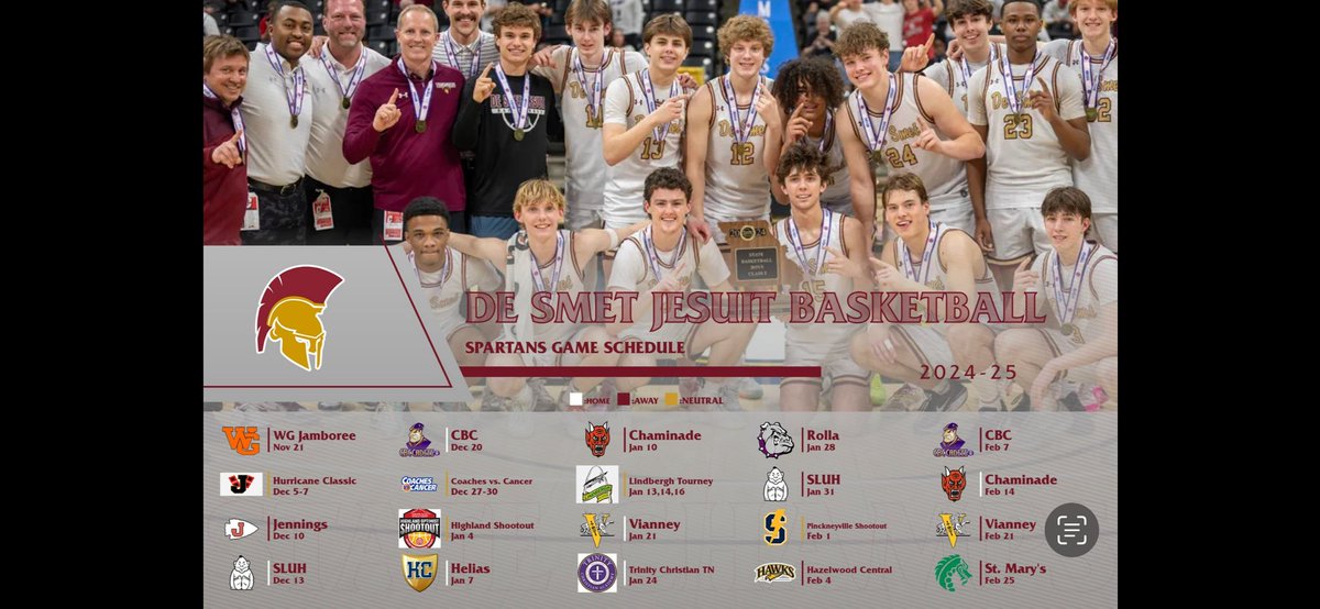 2024-25 De Smet Jesuit Spartans Basketball Game Schedule. ⁦<a href="/DeSmetJesuitHS/">De Smet Jesuit</a>⁩