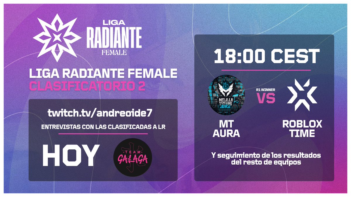 Andreoide7VAL's tweet image. 💥ACTUALIZACIÓN PARA HOY💥
En mi canal daremos el @MelillaTitans Aura 🆚 el mix #RobloxTime con @AYALA_FPS.
Ojito, tremendo partidazo que tenemos en ronda 1. Empezamos a las 18:00😍
twitch .tv/andreoide7
twitch .tv/andreoide7