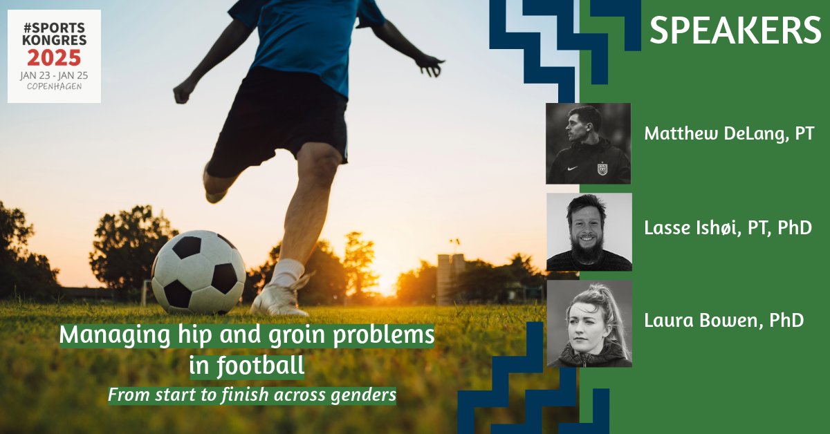 🌟 SPOTLIGHT 🔦 Join us Jan 24th at #Sportskongres2025 for “Managing Hip &amp; Groin Problems in Football – From Start to Finish.” Dive into the full continuum of care for extra-articular groin issues, covering everything from diagnosis to return-to-sport.