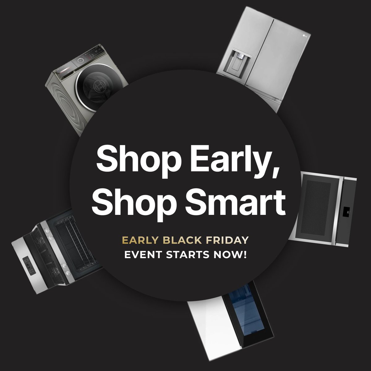 Shop Early, Shop Smart! Our Early Black Friday Event starts today! 🎉
Shop with confidence, just like you would in-store, and enjoy the available savings.

Visit us at townappliance.com to get started today!

#earlyblackfriday #shopsmart #appliances
