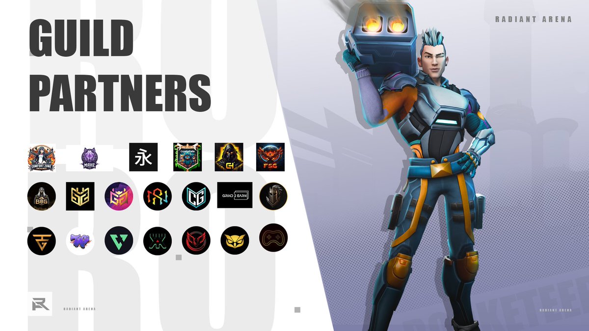 Radiant Arena (@radiantarena) on Twitter photo We want to say a big thanks to all our Guild Partners that have helped us improve <a href="/radiantarena/">Radiant Arena</a>.
<a href="/Smurfvn/">S M U R F</a> @FSG_Guild_Team @CzuGuild <a href="/G2E_Official/">Grind 2 Earn</a> <a href="/BagGuild/">BAG - Based Arabian Guild</a> <a href="/NexusAmity/">Nexus Amity</a> <a href="/TheWardensGC/">The Wardens</a> <a href="/BloodSquad_/">Blood Squad</a> <a href="/GuildGenesis/">GGenesis</a> <a href="/TheNest_DAO/">The Nest</a> <a href="/p2eMahe/">MAHE P2E</a> <a href="/eternity_rules/">Eternity Clan</a> We want to say a big thanks to all our Guild Partners that have helped us improve <a href="/radiantarena/">Radiant Arena</a>.
<a href="/Smurfvn/">S M U R F</a> @FSG_Guild_Team @CzuGuild <a href="/G2E_Official/">Grind 2 Earn</a> <a href="/BagGuild/">BAG - Based Arabian Guild</a> <a href="/NexusAmity/">Nexus Amity</a> <a href="/TheWardensGC/">The Wardens</a> <a href="/BloodSquad_/">Blood Squad</a> <a href="/GuildGenesis/">GGenesis</a> <a href="/TheNest_DAO/">The Nest</a> <a href="/p2eMahe/">MAHE P2E</a> <a href="/eternity_rules/">Eternity Clan</a>